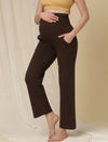 Maternity Wide-Leg Pants (French Terry Lined) - Brown
