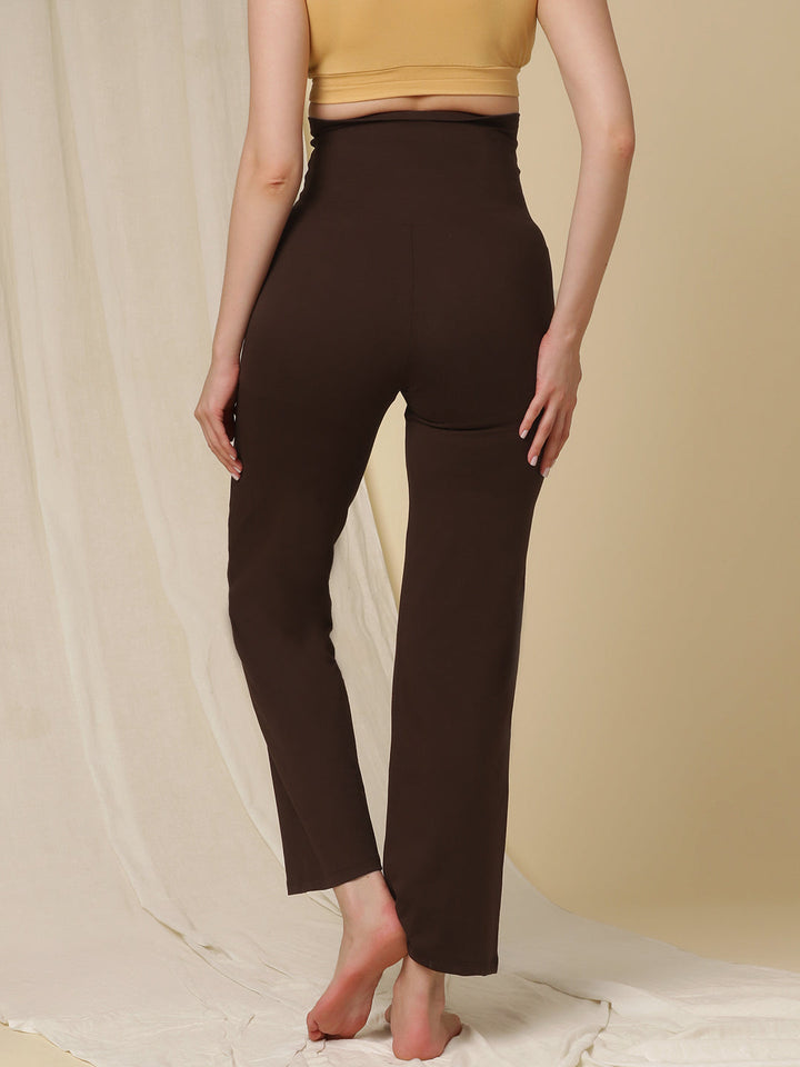 Maternity Wide-Leg Pants (French Terry Lined) - Brown