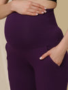 Maternity Wide-Leg Pants (French Terry Lined) - Purple