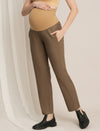 Maternity Winter Straight-Fit Wool Pants - Beige