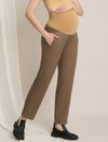 Maternity Winter Straight-Fit Wool Pants - Beige