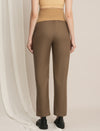 Maternity Winter Straight-Fit Wool Pants - Beige