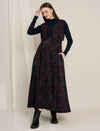 Maternity Woolen Maxi Dress & Vest Coat Set