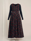 Maternity Woolen Maxi Dress & Vest Coat Set