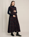 Maternity Woolen Maxi Dress & Vest Coat Set