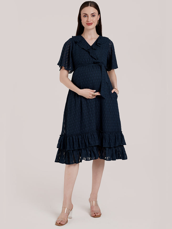 Maternity Wrap Midi Dress
