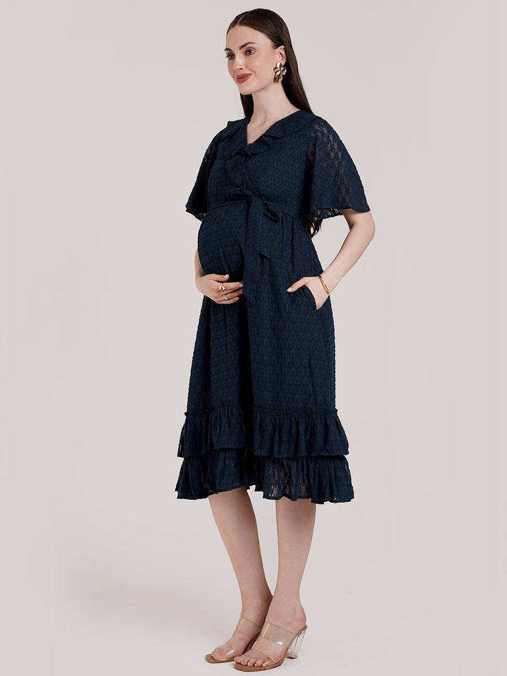 Maternity Wrap Midi Dress