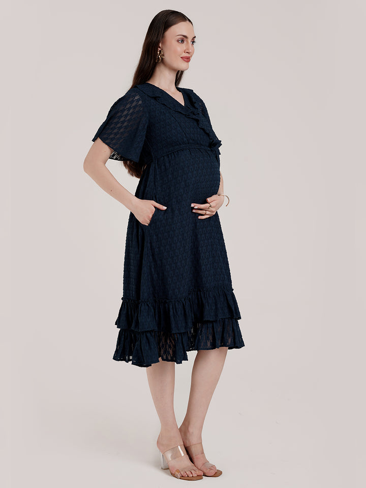 Maternity Wrap Midi Dress