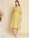Pregnancy Yellow Kaftan Dress
