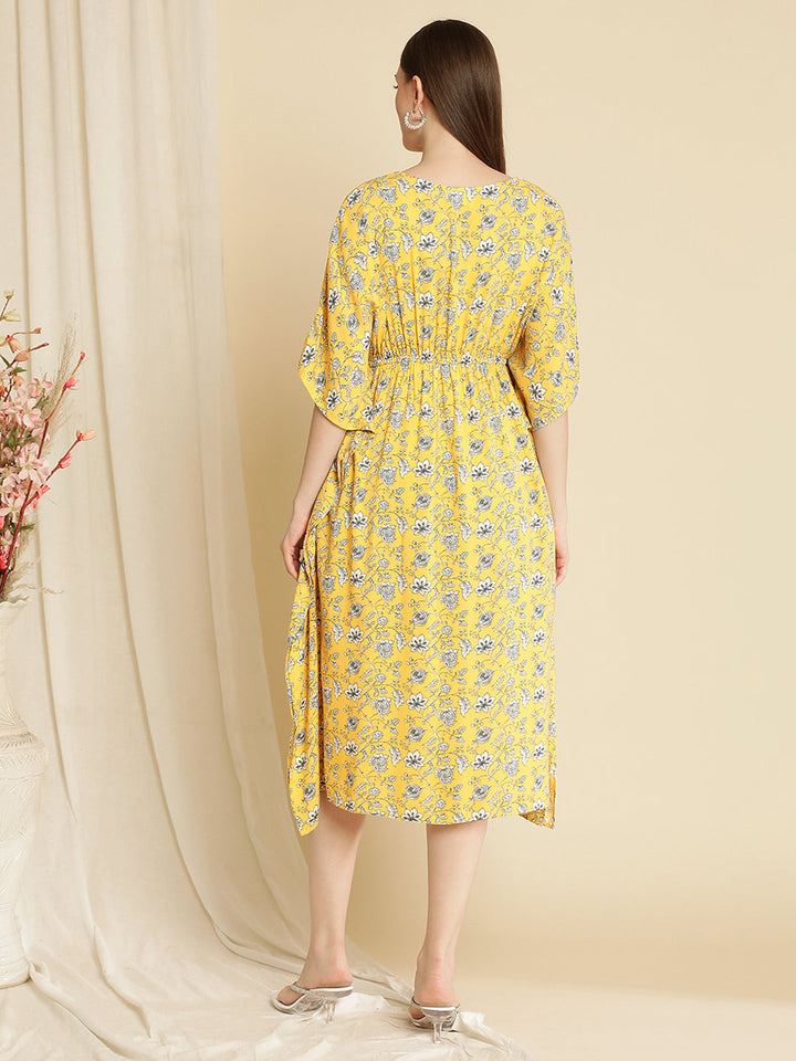 Pregnancy Yellow Kaftan Dress