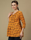 Maternity Yellow Short Cotton Kurti Tunic Top