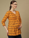 Maternity Yellow Short Cotton Kurti Tunic Top