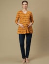 Maternity Yellow Short Cotton Kurti Tunic Top