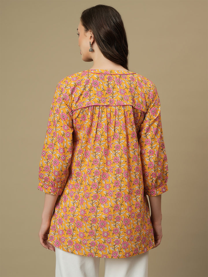 Maternity Yellow Short Kurti Tunic Top