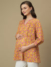 Maternity Yellow Short Kurti Tunic Top