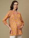 Maternity Yellow Short Kurti Tunic Top
