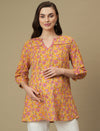 Maternity Yellow Short Kurti Tunic Top