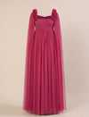 Mauve Maternity Baby Shower Photoshoot Gown with Cape Sleeves