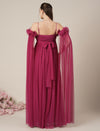 Mauve Maternity Baby Shower Photoshoot Gown with Detachable Sleeves