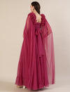 Mauve Ruffle Maternity Maxi Party Gown Dress