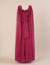 Mauve Ruffle Maternity Maxi Party Gown Dress