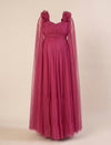 Mauve Ruffle Maternity Maxi Party Gown Dress