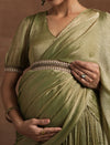 Metallic Green Maternity Saree Dress