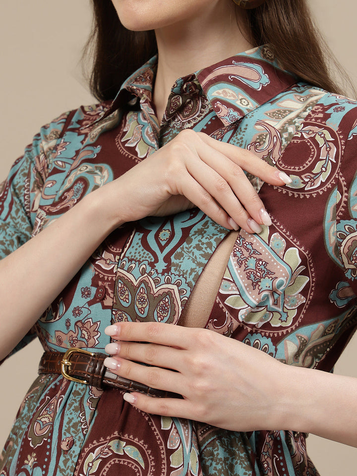 Maternity Midi Shirt Dress