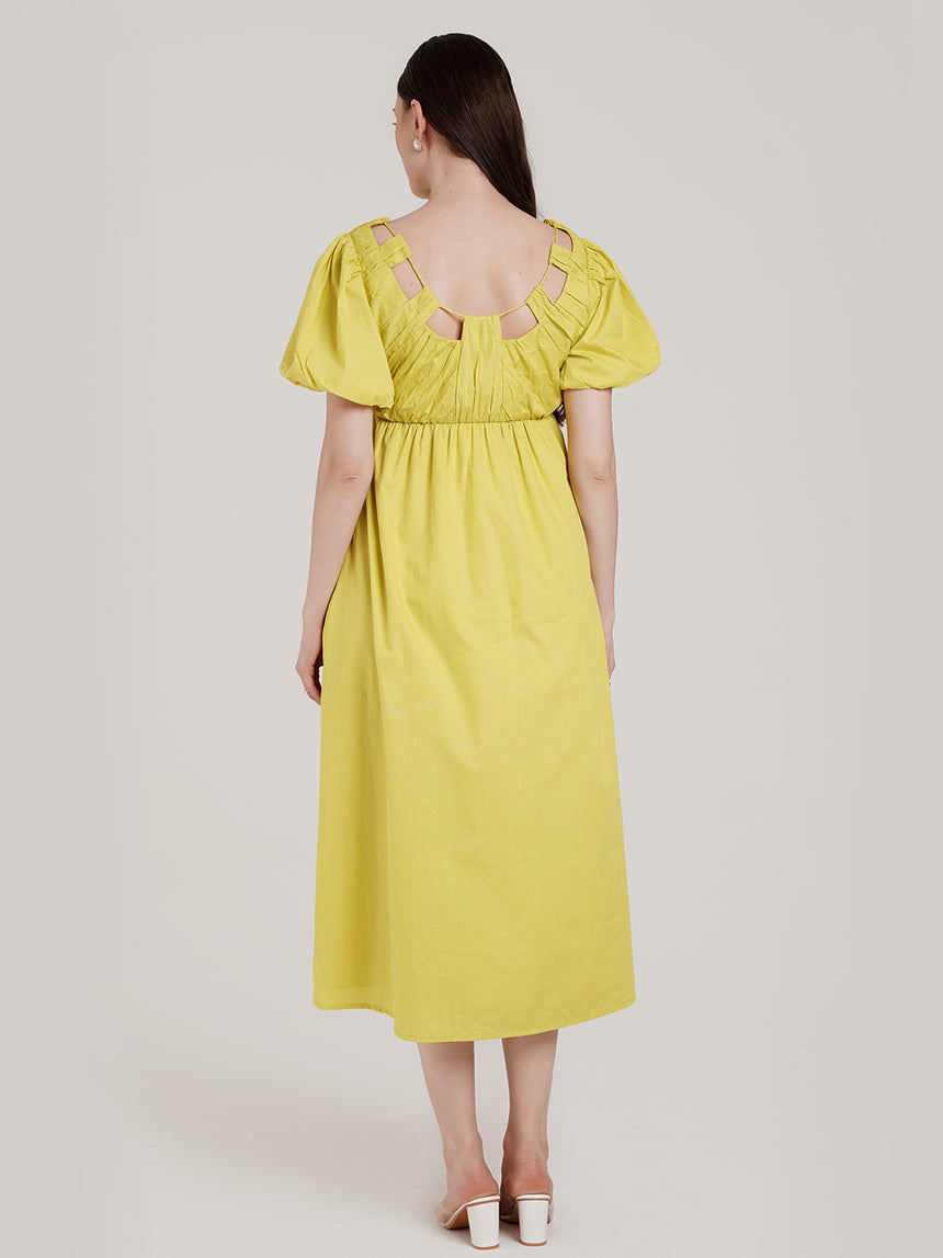 Midi Yellow Maternity Dress