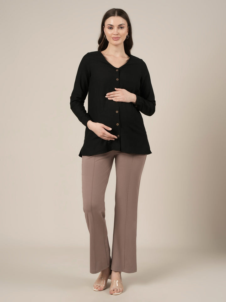 Mousse Maternity Pintuck Bootcut Pants