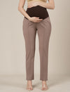 Maternity Pintuck Tapered Fit Pants-Mousse