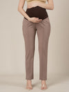 Maternity Pintuck Tapered Fit Pants-Mousse