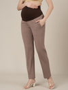 Maternity Pintuck Tapered Fit Pants-Mousse
