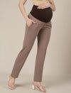 Maternity Pintuck Tapered Fit Pants-Mousse