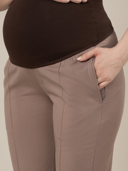 Maternity Pintuck Tapered Fit Pants-Mousse