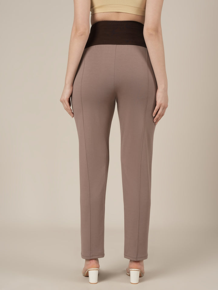 Maternity Pintuck Tapered Fit Pants-Mousse