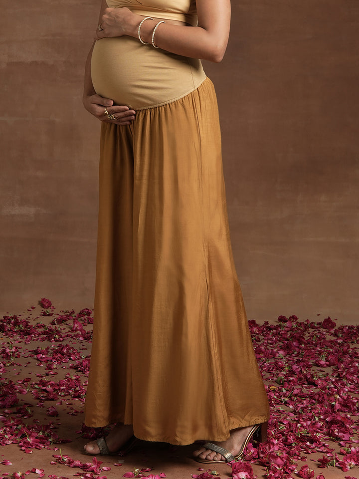Mustard Maternity Kurta Set with Embellished Dupatta