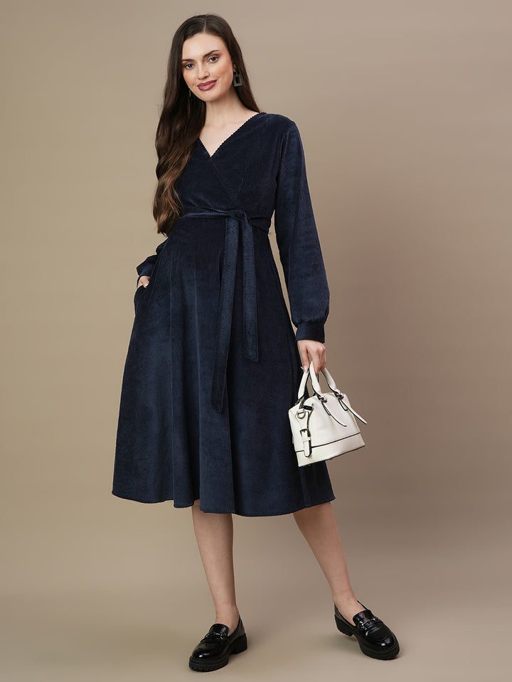 Maternity Corduroy Midi Dress