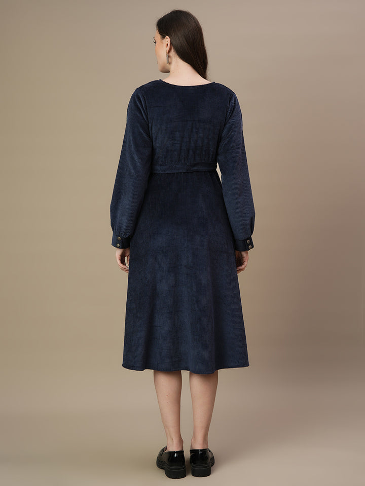 Maternity Corduroy Midi Dress