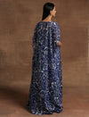 Navy Blue Floral Maternity Maxi Dress with Cape