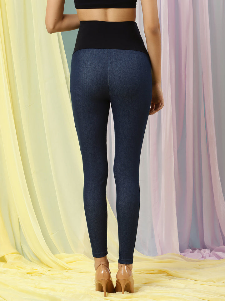 High-rise Maternity Jeggings- Blue