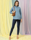 High-rise Maternity Jeggings- Blue
