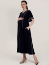 Navy Blue Maternity Maxi Dress