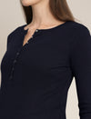 Navy Blue Maternity & Nursing Midi Bodycon T-shirt Dress