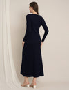 Navy Blue Maternity & Nursing Midi Bodycon T-shirt Dress