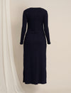 Navy Blue Maternity & Nursing Midi Bodycon T-shirt Dress