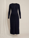 Navy Blue Maternity & Nursing Midi Bodycon T-shirt Dress