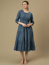 Nursing & Feeding Denim Midi Dress