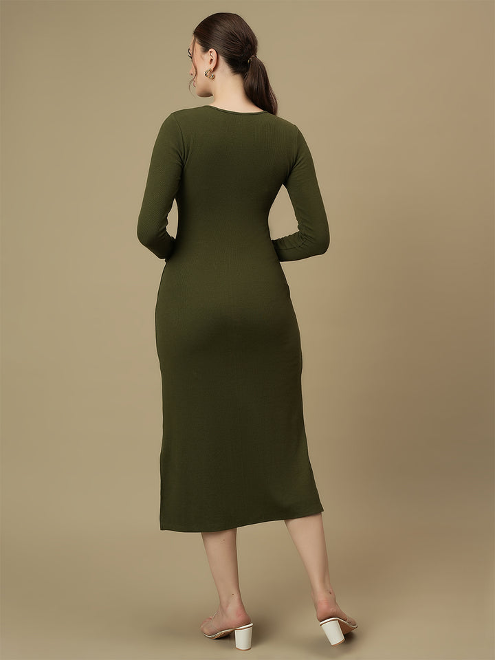 Nursing & Feeding Green Bodycon Dress