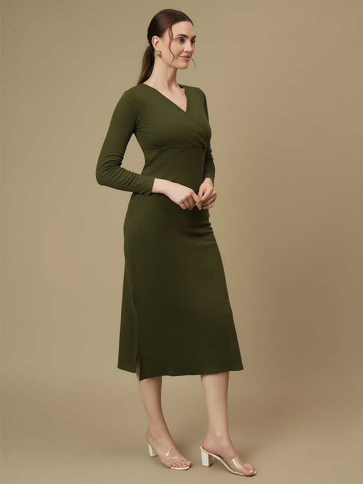 Nursing & Feeding Green Bodycon Dress